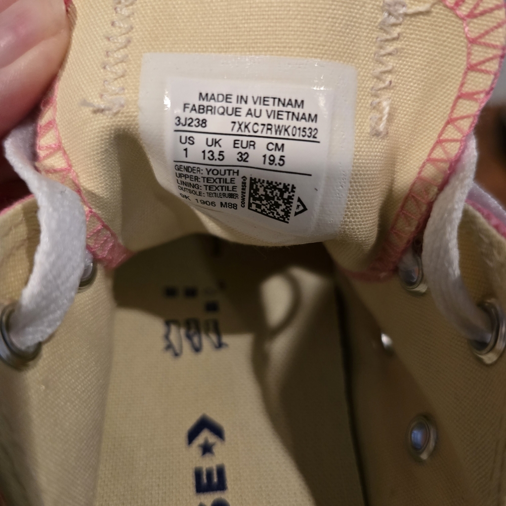 Converse Pink and White Youth Sneakers - Picture 2 of 3